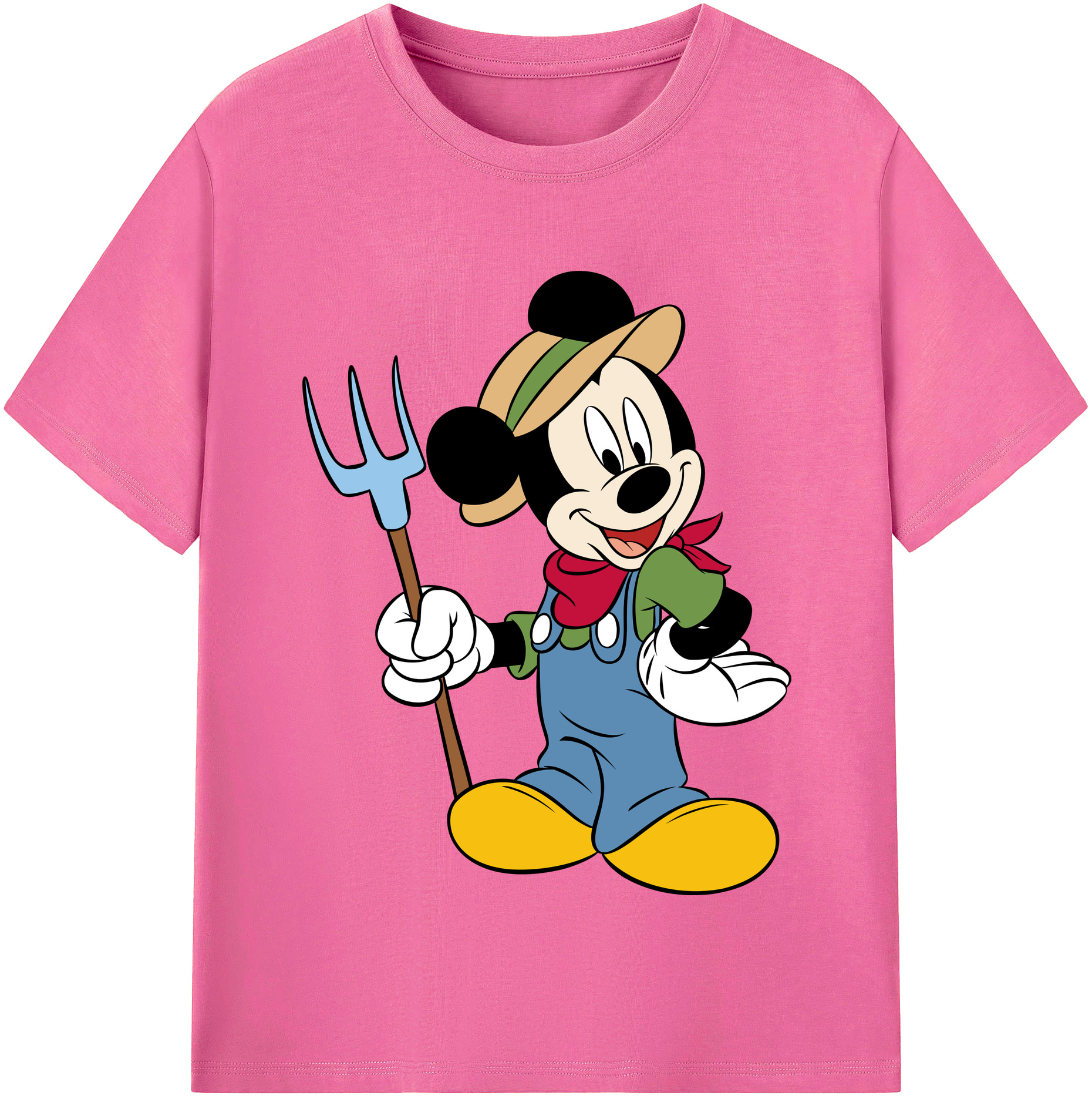 （画像用） ミッキーマウス Mickey Mouse レディースカジュアルプリントTシャツ（綿100％）